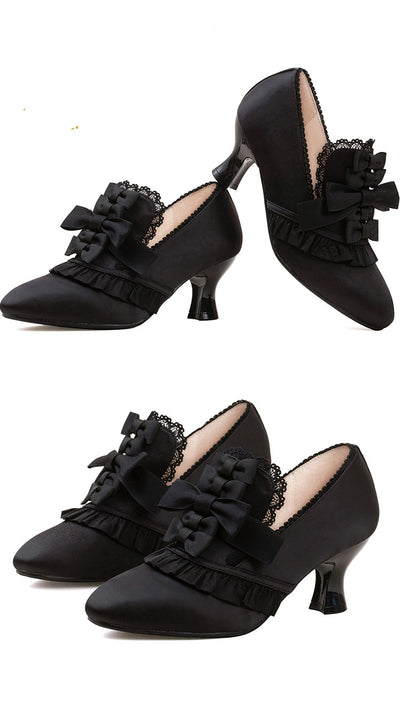 Iris Corolla~Queen Mary~Bows High Heels Lolita Shoes   