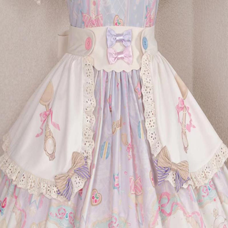(Buyforme)Moonlight Tavern~Dessert Unicorn Sweet Lolita Accessories apron only (pink purple) free size 
