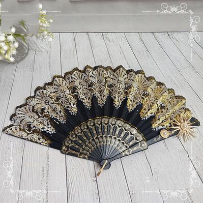 (Buy for me) Cocoa Sauce~Gothic Lolita Lace Gorgeous Folding Fan   