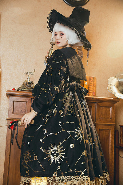 Boguta~Stargazer~French Lolita Winter Velvet OP Dress   