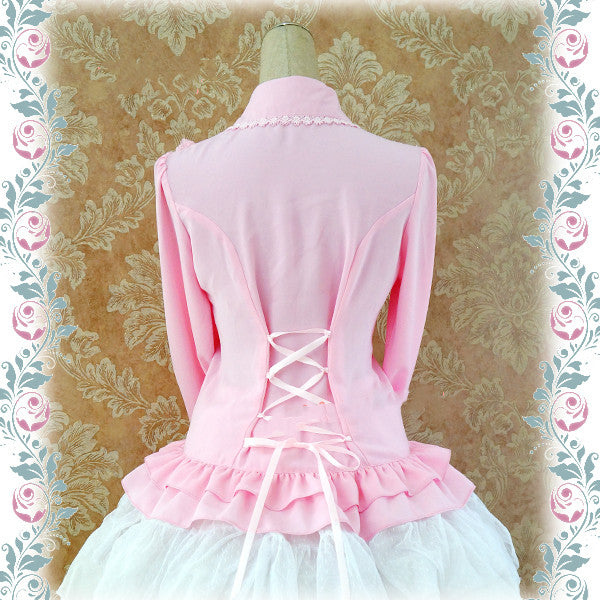 Strawberry Witch~Elegant Corset Lacing Lolita Blouse   