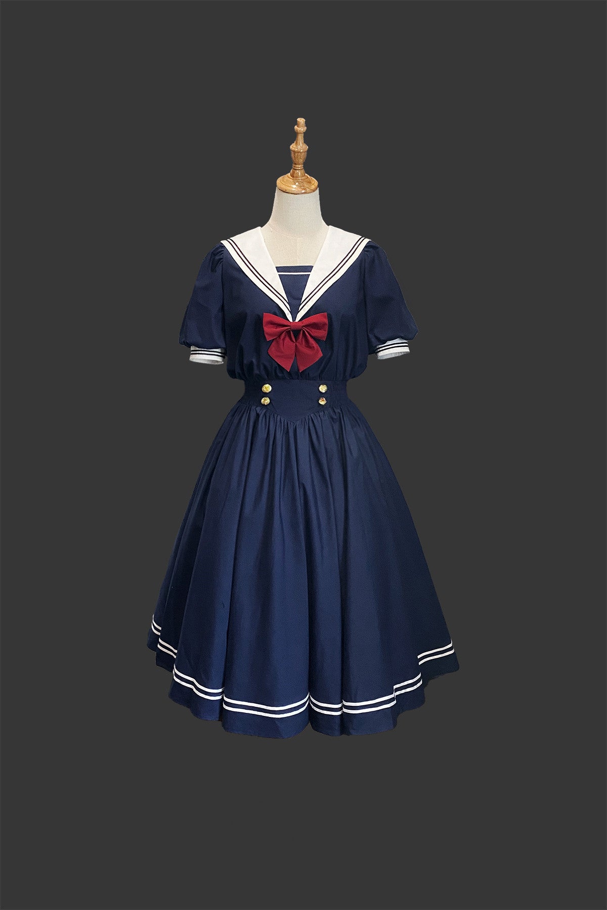 Beleganty~Sea and Wind~Version 1.0 Retro Sailor Lolita OP Dress S(one piece collar on back) navy blue 