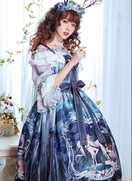 Cat-Romance~The Voice of Eco~Vintage Lolita Summer JSK   