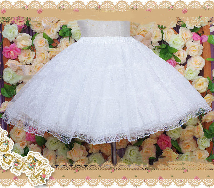 Boguta - 40cm 55cm A-line Soft Yarn 4 layers Lolita Petticoat One Size (choose this is your waist is within 80cm) white 40cm