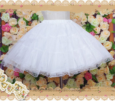 Boguta ~ 40cm 55cm A-line Soft Yarn 4 layers Lolita Petticoat free size white 40cm 