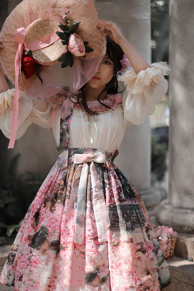 Balladeer~Open Shoulder Puff Sleeve Lolita Blouse   
