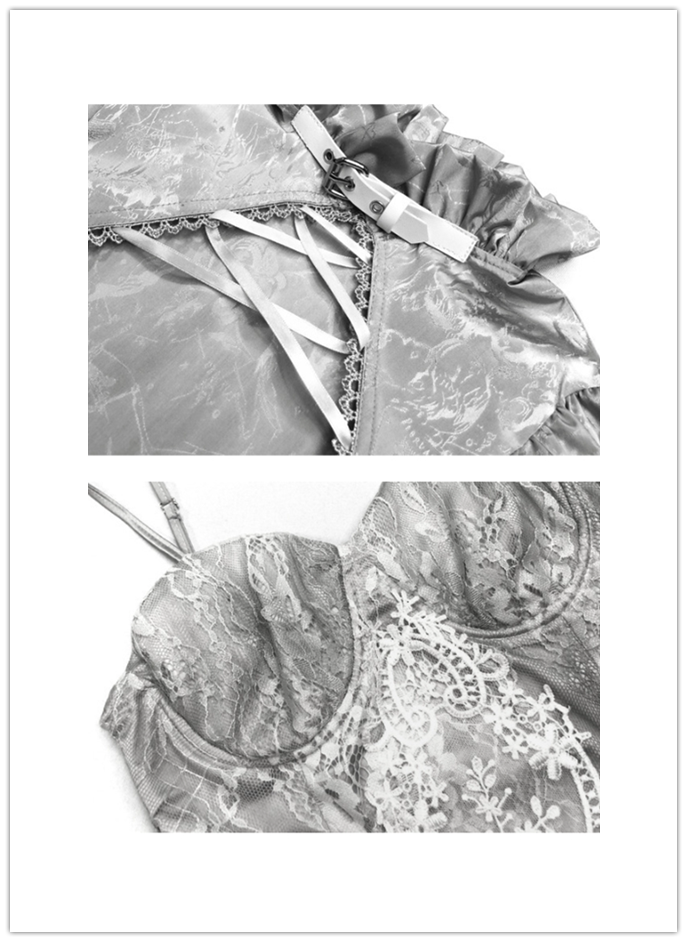 Blood Supply~Rose Funeral~Grey Tie-dyed Lace Lolita Dress   