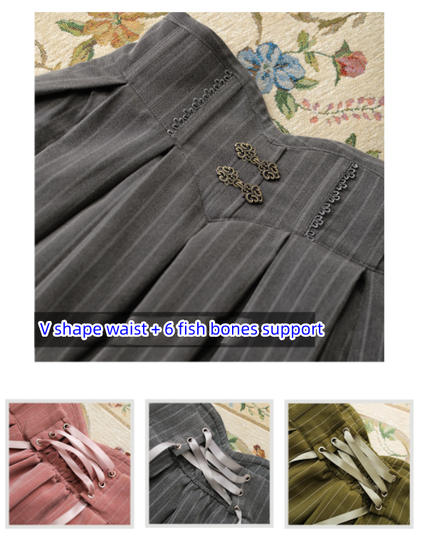 Forest Wardrobe - North of the Forest - Classic Lolita Striped Vest Skirt Set 3040:29067