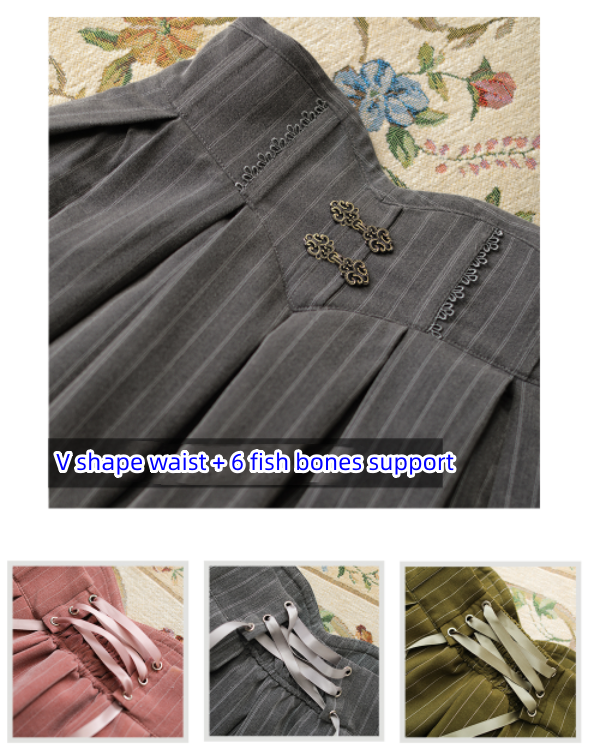 Forest Wardrobe~North of the Forest~Classic Lolita Striped Vest Skirt Set 3040:29067