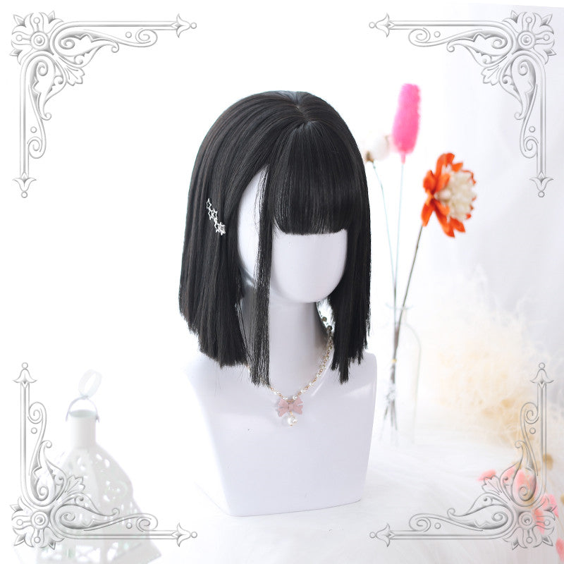 Dalao Home - Hot Sale 35cm Short Straight Lolita Wig natural black（04-12）