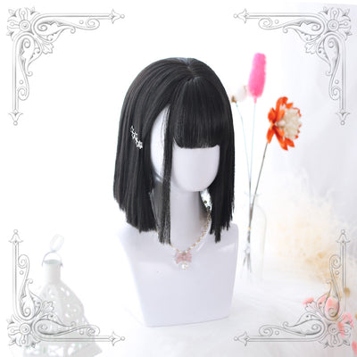 Dalao Home~Hot Sale 35cm Short Straight Lolita Wig free size natural black（04-12） 