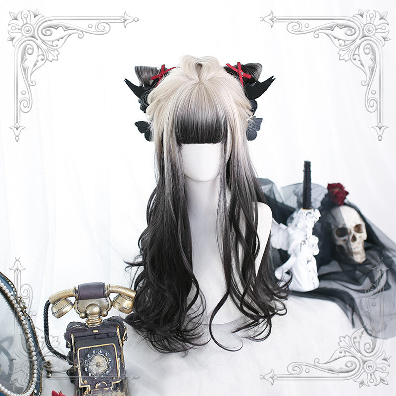 Dalao Home~Lolita Japanese 65cm Long Curly Wig free size black wood 