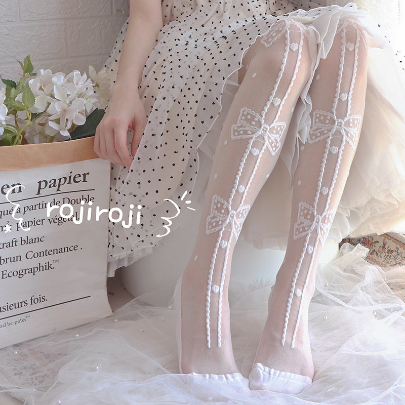 Roji Roji - Summer Lolita Over-the-Knee Socks One Size White