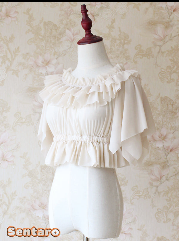 Sentaro - Butterfly Cookies - Summer Fly Sleeves Lolita Chiffon Blouse 4102:16731
