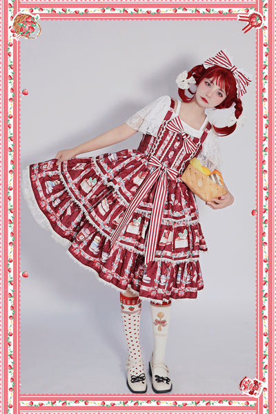 Infanta-Strawberry Tea~Tiered Ruffles Lolita JSK   