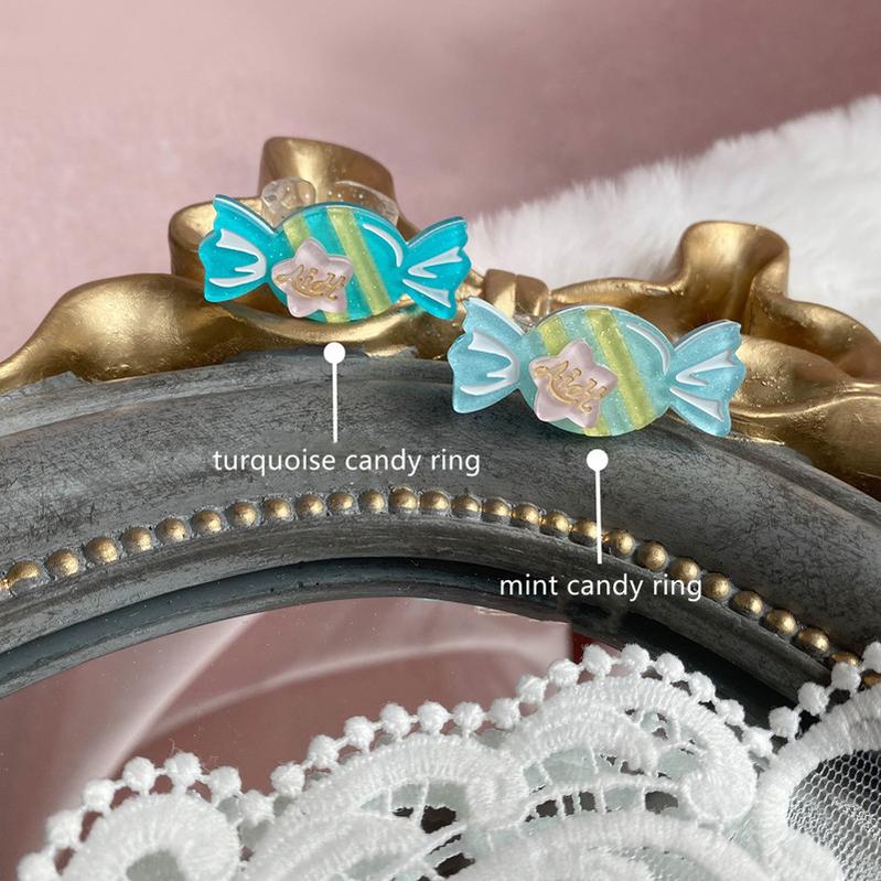 (Buyforme) Halloween Alice~Rainbow Candy~Sweet Lolita Ring Hairclip mint candy ring 6852:73328