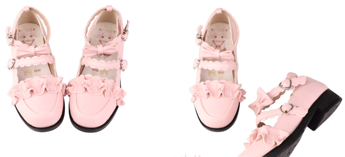 Sheep Puff - Kawaii Lolita Shoes Multicolors 35 03 pink