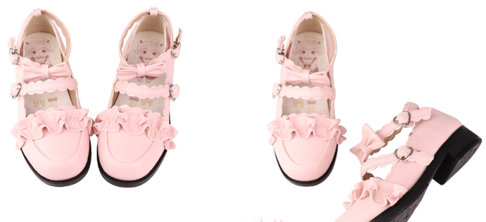 Sheep Puff~Kawaii Lolita Shoes Multicolors 35 03 pink 