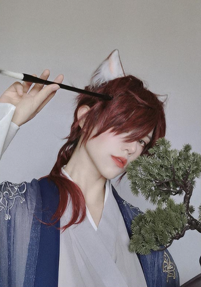 PippiPalace~Wolf Boy~Ouji Lolita Prince Red Trailing Wig   