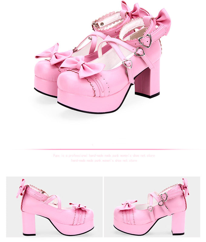 Angelic imprint~Sweet Lolita Heels Shoes Princess Tea Party Low Cut Shoes 34 shining pink 