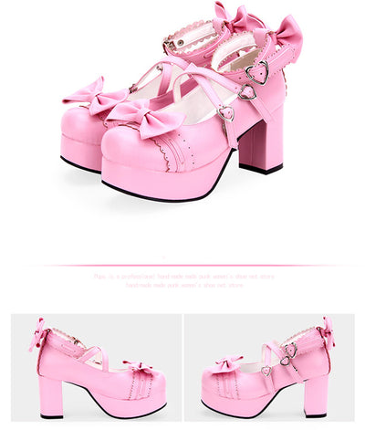 Angelic imprint~Sweet Lolita Heels Shoes Princess Tea Party Low Cut Shoes 34 shining pink 