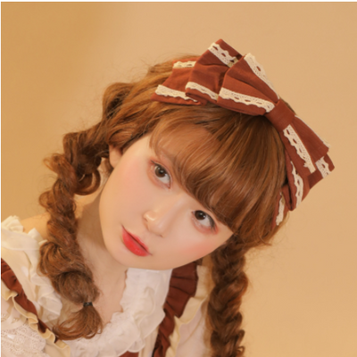 Eieyomi-Sweet Japanese Style Lolita KC Multicolors free size bobo milk coffee-coffee 