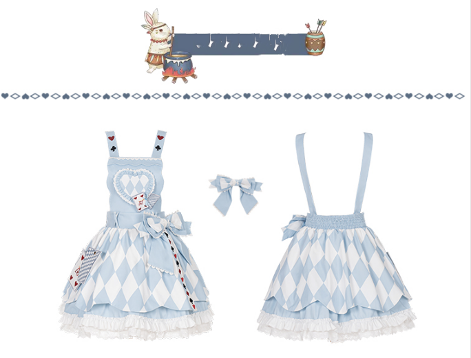 With PUJI~Alice in Wonderland~Poker Lolita Salopette Dress   