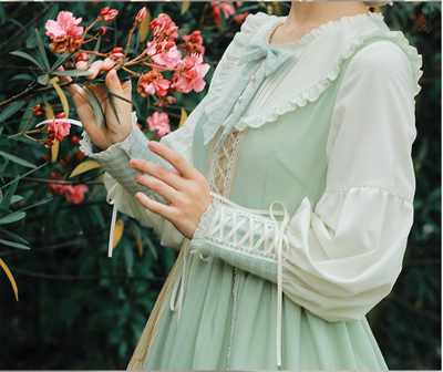 With PUJI~Tweet Valley~Stitching Color Lolita OP Dress   