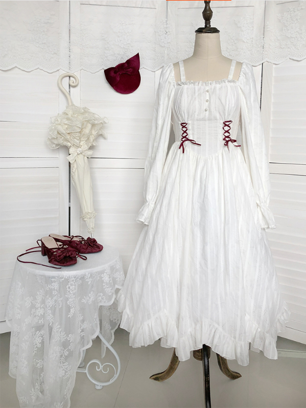 With PUJI - Romantic Dating - Halter Neckline Lolita OP Dress