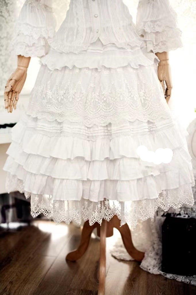 Strawberry Witch - Classic Cotton Lolita Petticoat S white