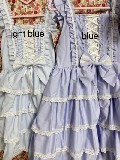 (BuyForMe) Ilovexiaolu~Princess Tata Kawaii Solid Color Lolita JSK S Long blue