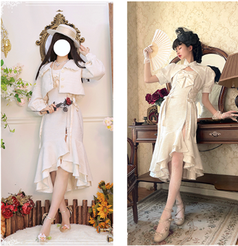 ZeeYe~Fishtail Skirt Lolita JSK Dress XS short white