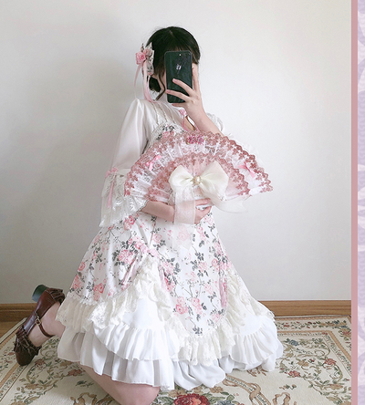Strawberry Witch~Floral Chinese Qi Lolita OP Dress   