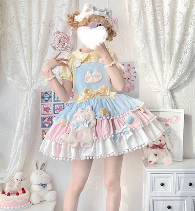 Alice Girl~Candy Cat~Sweet Lolita Dress Lovely Salopette   