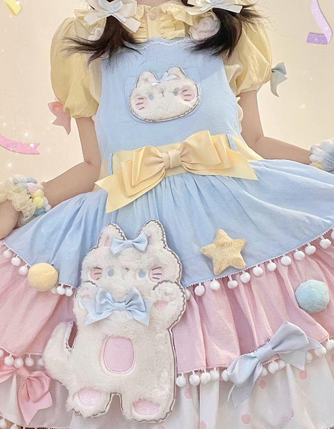 Alice Girl~Candy Cat~Sweet Lolita Dress Lovely Salopette   