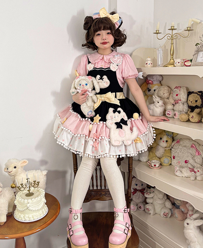 Alice Girl~Candy Cat~Sweet Lolita Dress Lovely Salopette   