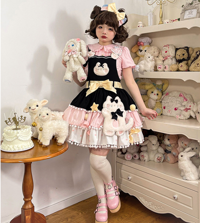 Alice Girl~Candy Cat~Sweet Lolita Dress Lovely Salopette   