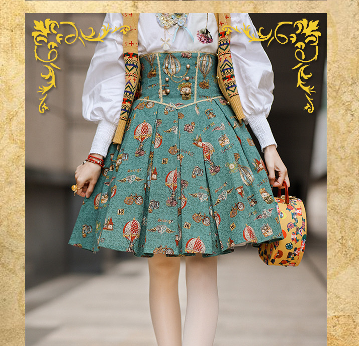 Strawberry Witch - Mechanical Balloon - Lolita Fish-bone SK Skirt