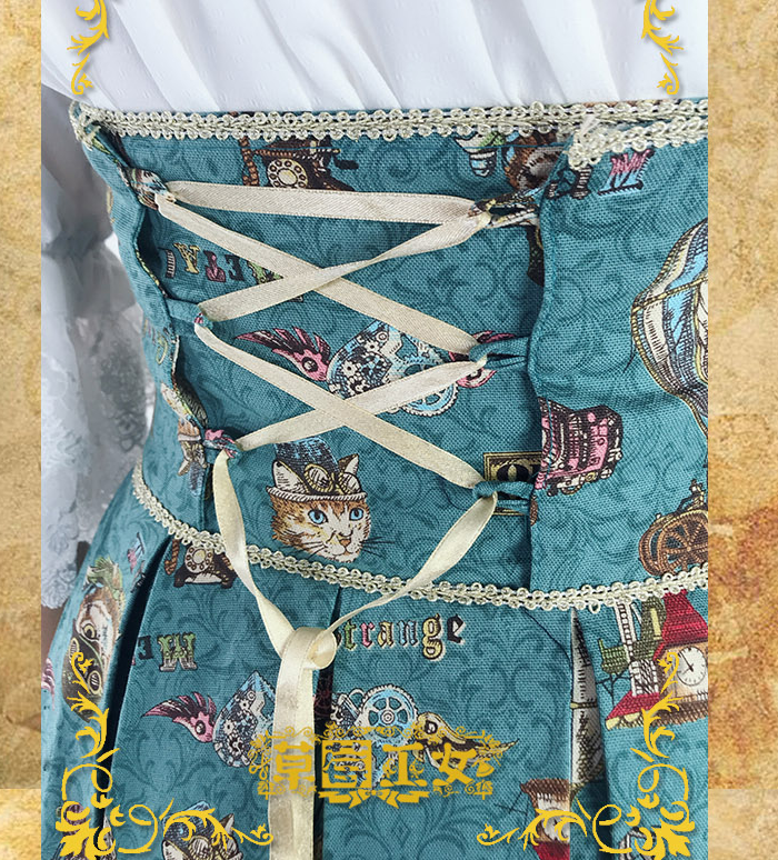 Strawberry Witch - Mechanical Balloon - Lolita Fish-bone SK Skirt