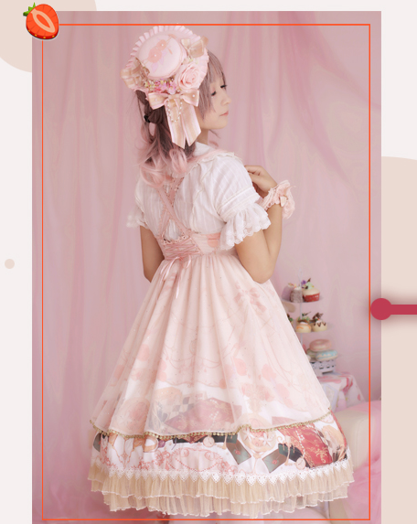 Strawberry Witch~Clock Encounter~Cotton Lolita Short Sleeve Blouse