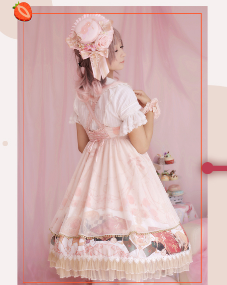 Strawberry Witch~Clock Encounter~Cotton Lolita Short Sleeve Blouse   