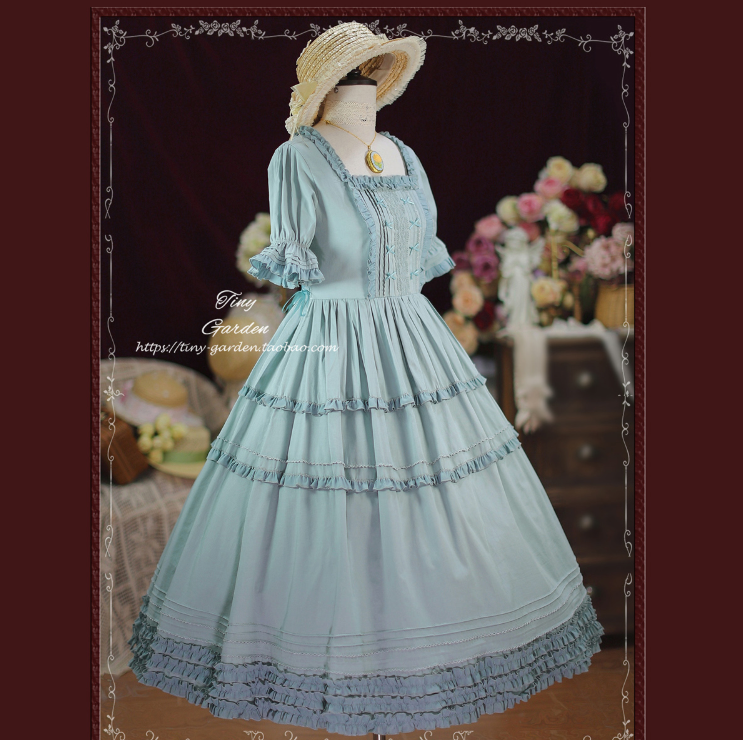 Tiny Garden - Vintage Prom - Elegance Pin Tucks Lolita OP Dress