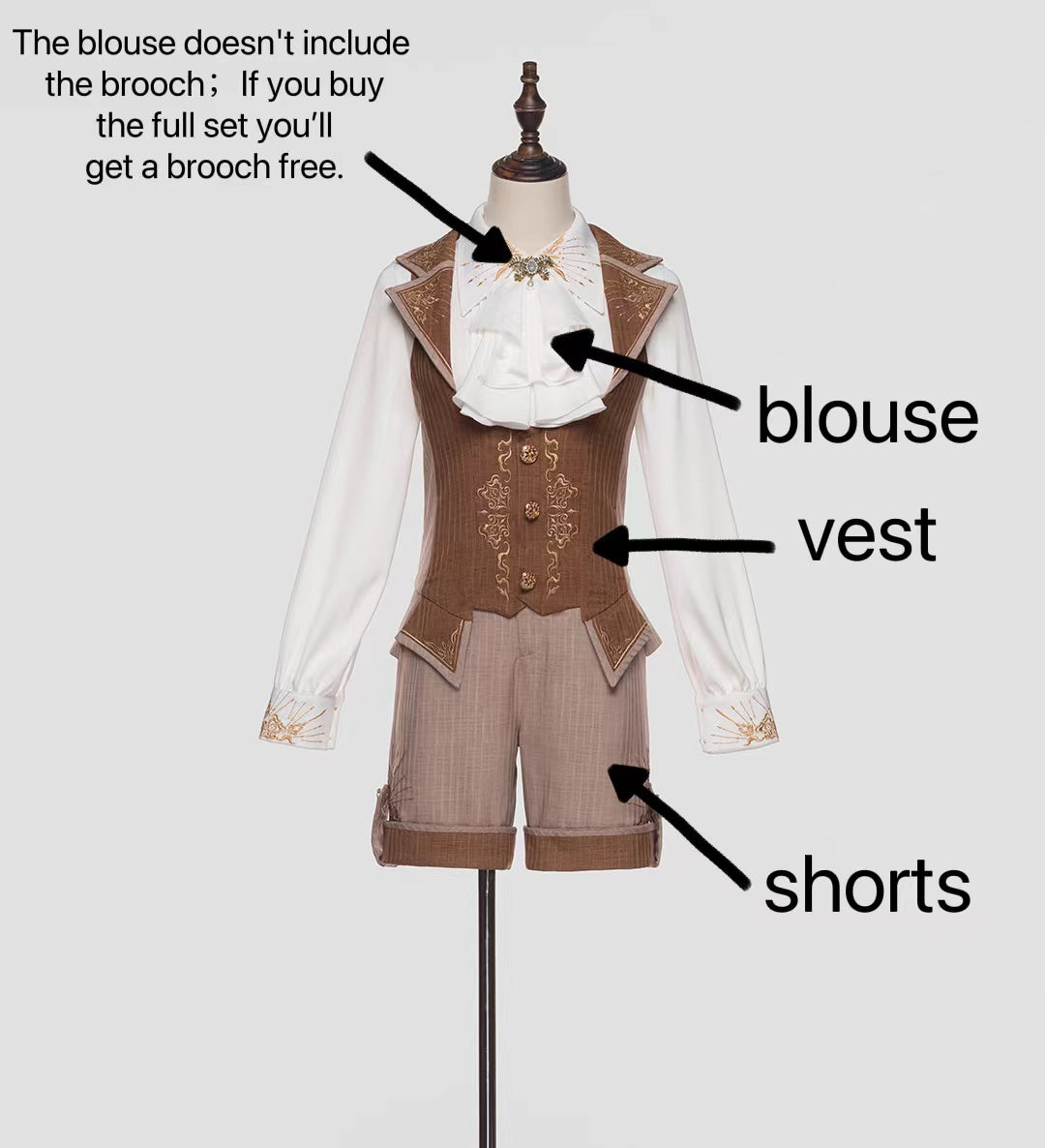 Youpairui~Sheffield~British Military Ouji Lolita Long Coat Full Set S vest only 