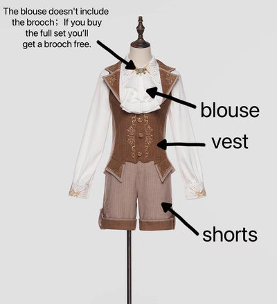 Youpairui~Sheffield~British Military Ouji Lolita Long Coat Full Set S vest 