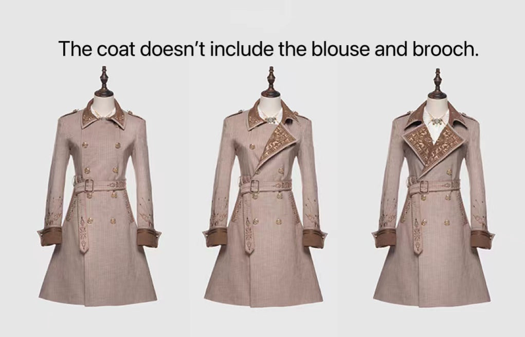 Youpairui - Sheffield - British Military Ouji Lolita Long Coat Full Set S coat only