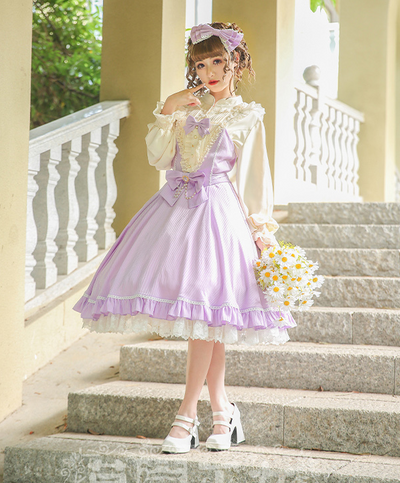 Strawberry Witch~Midsummer Star~Hot Silver Lolita OP Dress   