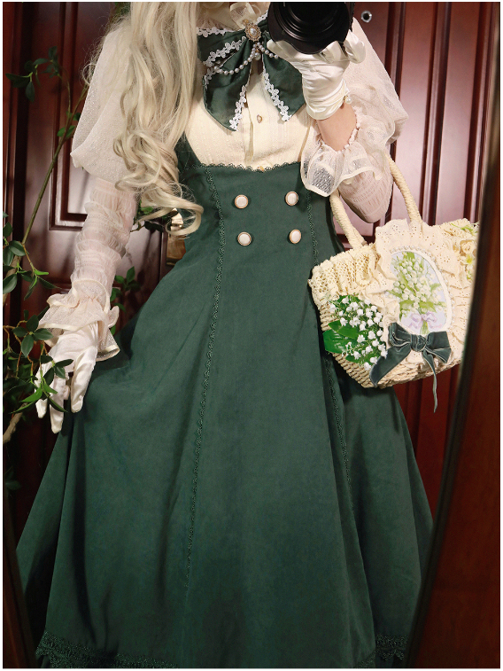 (BuyForMe) Forest Wardrobe~South of the Forest~Vintage Lolita Halter JSK Dress French Style Blouse 630:391889