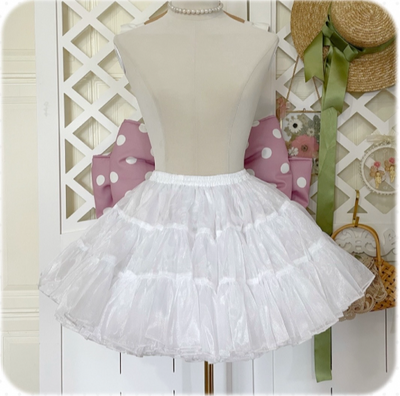 Boguta~High Waist Lolita Violence Petticoat Free size white 