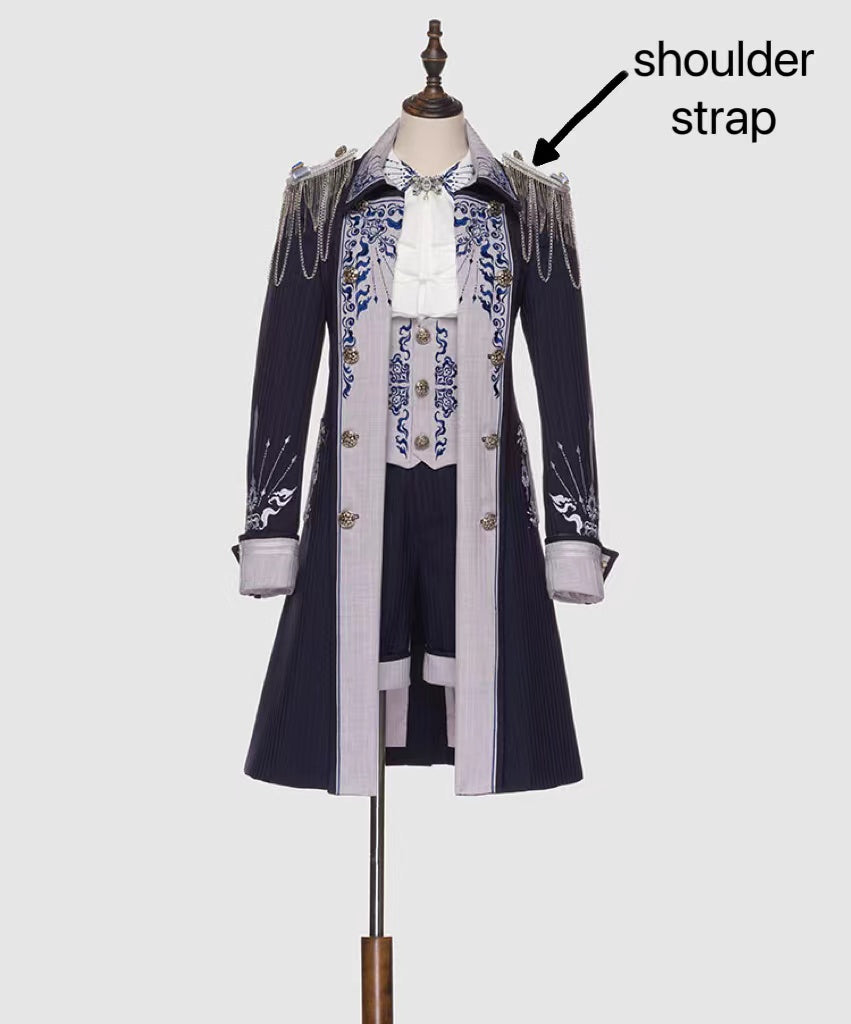 Youpairui - Sheffield - British Military Navy Blue Ouji Lolita Set S a pair of shoulder epaulet(One Size) only