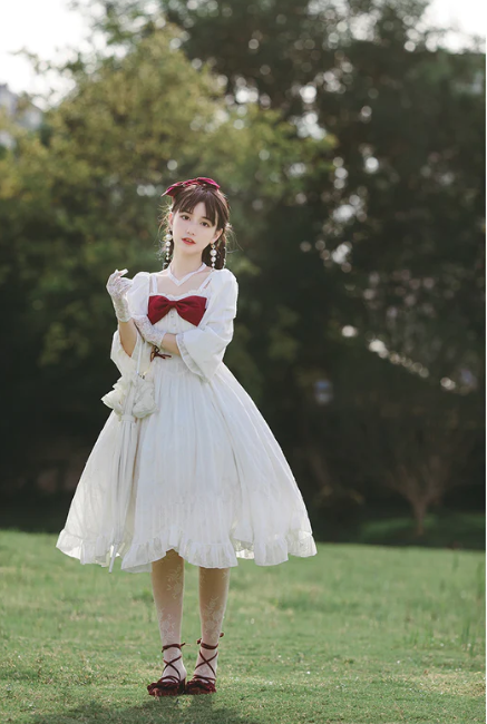 With PUJI~Romantic Dating~Halter Neckline Lolita OP Dress   